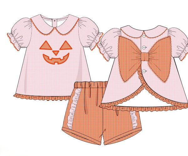 PRE ORDER Girls Jack-o’-lantern  Short Set | ETA to LBS: SEPTEMBER