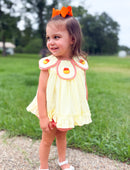 PRE ORDER Girls French Knot Candy Corn Bubble Bloomer Set & Dress | ETA to LBS: SEPTEMBER