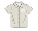 PRE ORDER Boys Tan Windowpane Button Down Shirt ETA: MAY