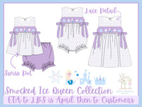 Girls Smocked Ice Queen Bubble