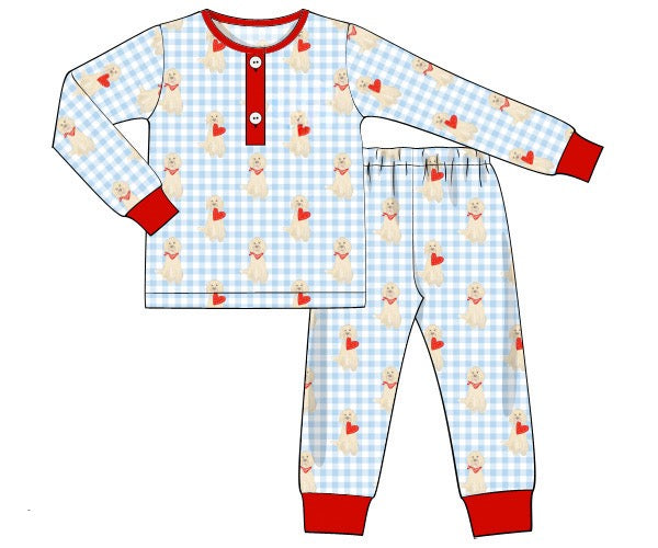 Boys Puppy Hearts Knit Lounge Set