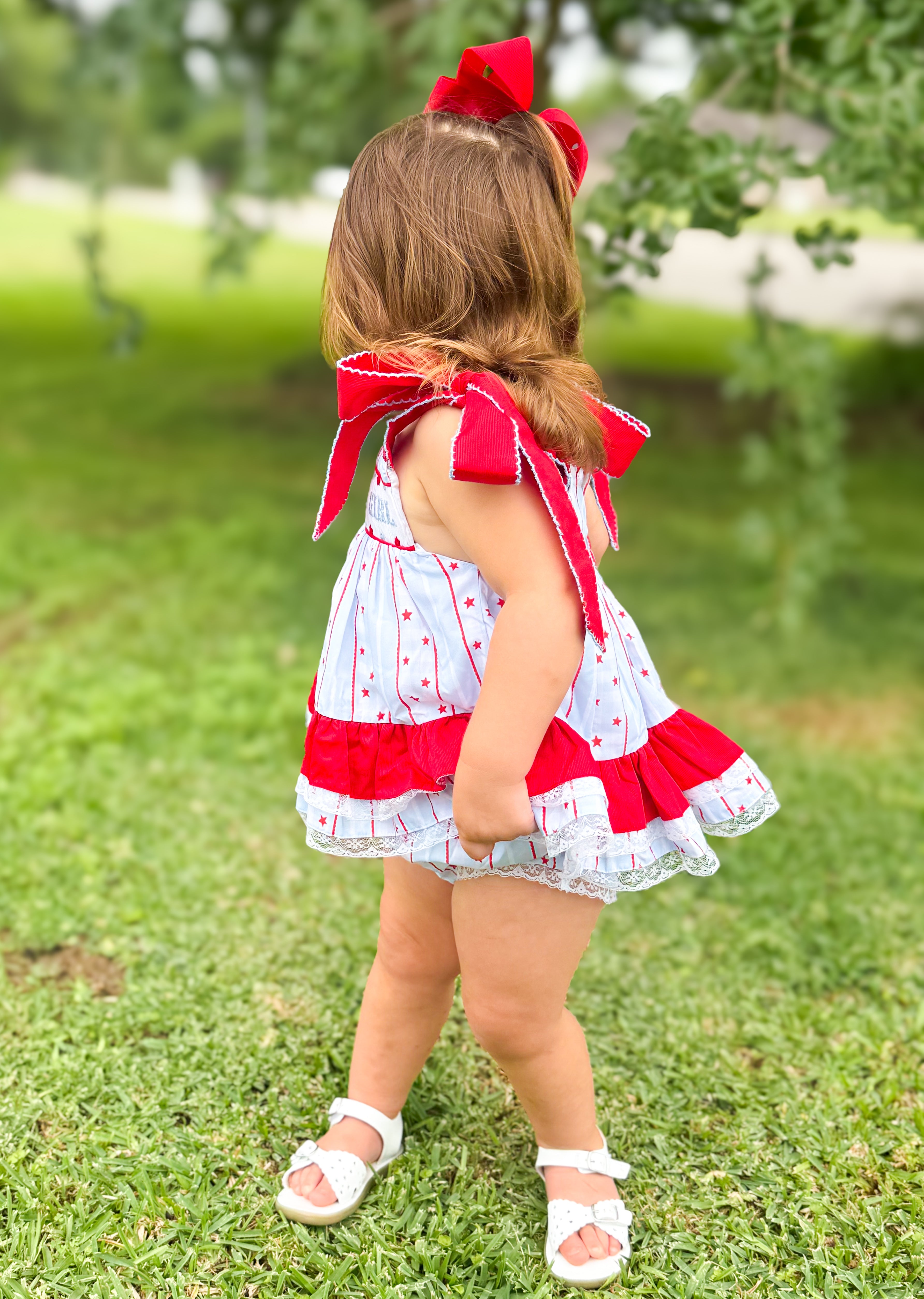Girls Smocked Oh My Stars Bloomer Set & Dress