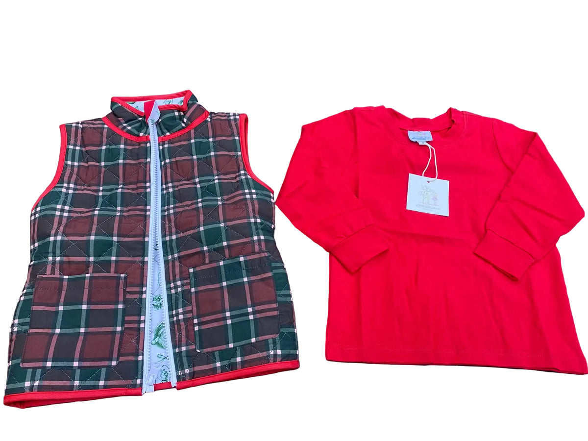 Boys Reversible Seasons Greetings Vest