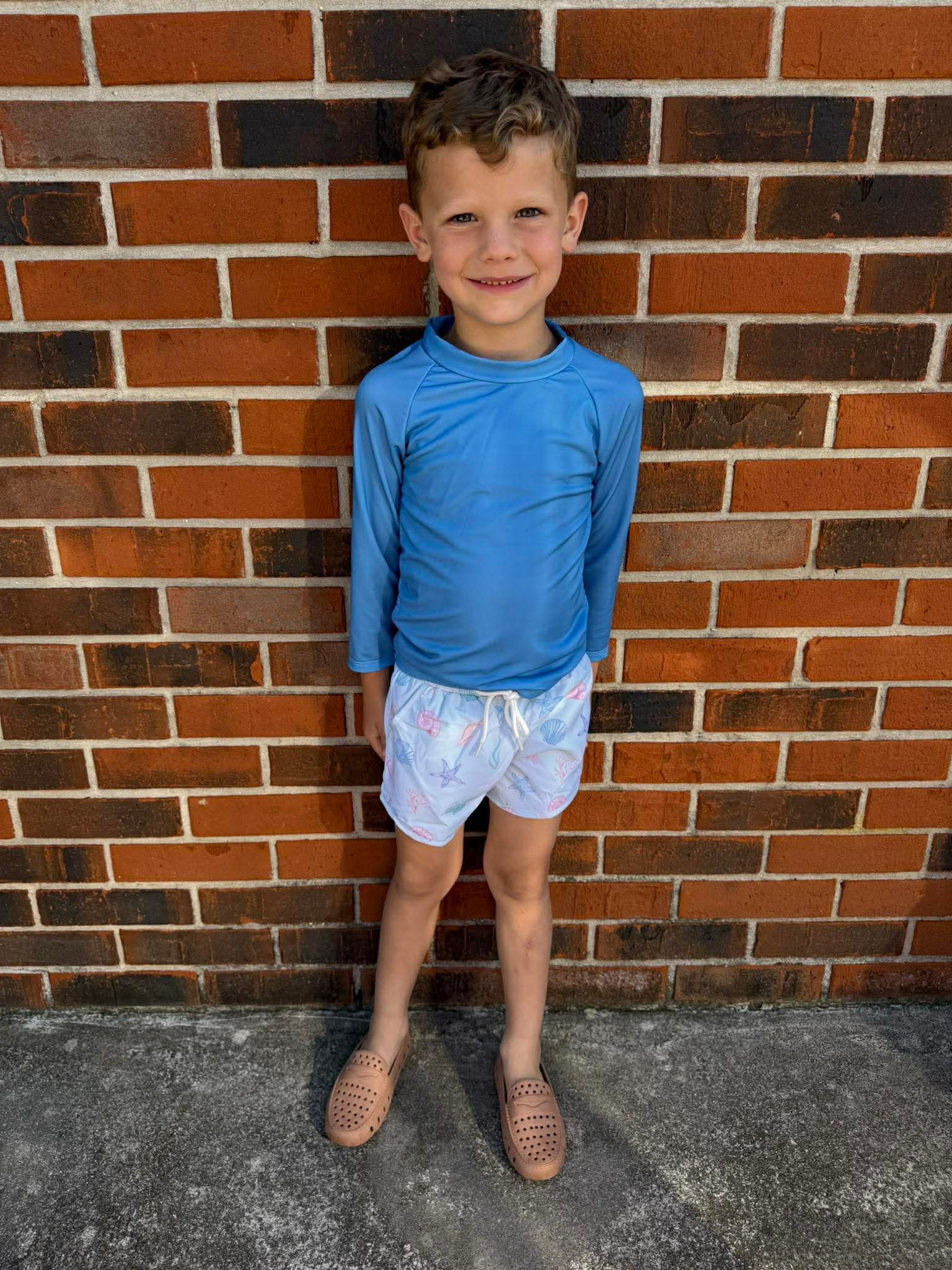 Boys Sea Shells Swim Trunks