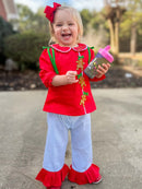 PRE ORDER Girls 3D Gingerbread Ruffle Pants Set | ETA to LBS: OCTOBER