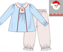 PRE ORDER Girls Smocked Blue Christmas Bubble Pant Set | ETA to LBS: OCTOBER