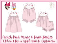 Girls French Knot Mouse and Duck “Gal Pals” Bubble
