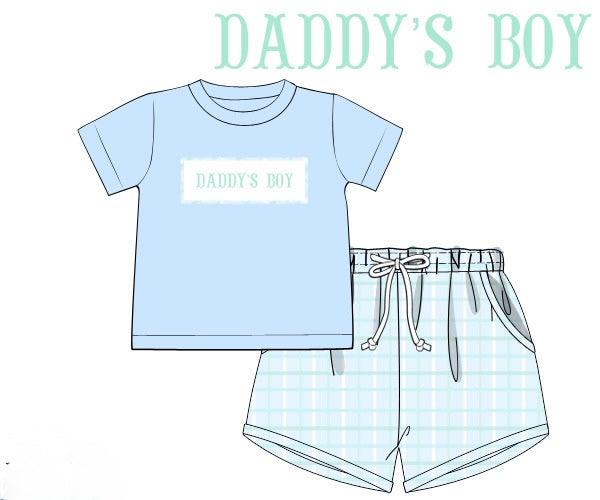 PRE ORDER Boys Daddy’s Boy Smock Short Set | ETA to LBS: Late March