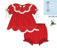 PRE ORDER Girls Christmas Heirloom Keepsake Bloomer Set & Dress | ETA to LBS: OCTOBER