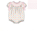 PRE ORDER Girls Smocked Pumpkin Trellis Bubble | ETA to LBS: SEPTEMBER