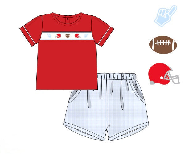 Boys Embroidered Team Spirit Short Set