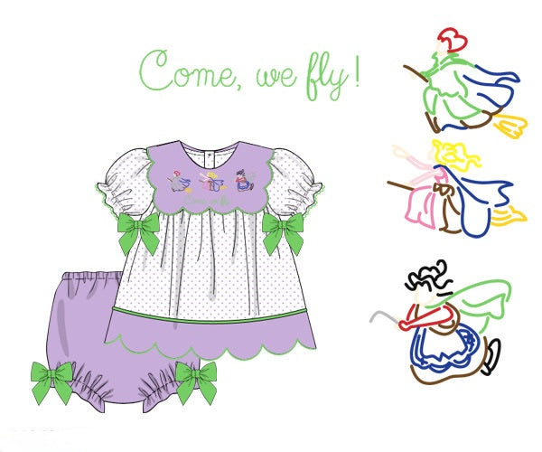 PRE ORDER Girls Embroidered We Fly Bloomer Set | ETA to LBS: SEPTEMBER