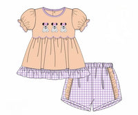 PRE ORDER Girls French Knot Not So Spooky Mouse Ghost Ruffle Short Set | ETA to LBS: SEPTEMBER