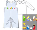 PRE ORDER Boys Smocked Away in a Manger Long Romper | ETA to LBS: OCTOBER