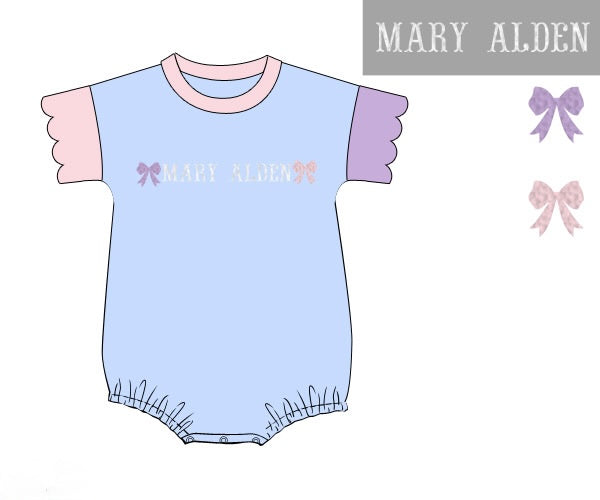 PRE ORDER Girls French Knot Custom Name Color Block Bubble | ETA to LBS: JUNE