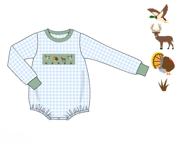 Boys Smocked Little Sportsman Bubble