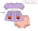 PRE ORDER Girls Smocked Trick or Treat Bloomer Set | ETA to LBS: SEPTEMBER