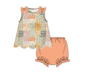 PRE ORDER Girls Fall Patchwork Bloomer Set | ETA to LBS: SEPTEMBER