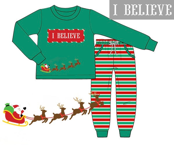 PRE ORDER Boys Smocked I Believe Jogger Set | ETA to LBS: OCTOBER