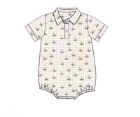 PRE ORDER Boys Gingham Mallards Polo Bubble | ETA to LBS: SEPTEMBER