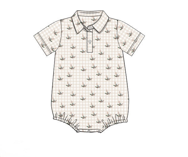 PRE ORDER Boys Gingham Mallards Polo Bubble | ETA to LBS: SEPTEMBER