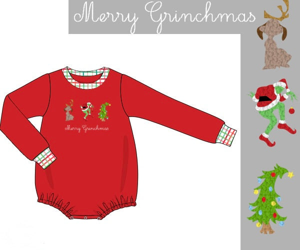 PRE ORDER Boys French Knot Whoville Christmas Bubble | ETA to LBS: OCTOBER