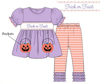 PRE ORDER Girls Smocked Trick or Treat Legging Set | ETA to LBS: SEPTEMBER
