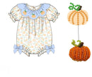 PRE ORDER Girls Embroidered and Beaded Pumpkins Bubble | ETA to LBS: SEPTEMBER