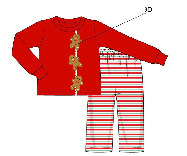 Boys 3D Gingerbread Lane Pant Set