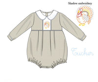 PRE ORDER Boys Hand Embroidered Classic Turkey Bubble | ETA to LBS: SEPTEMBER