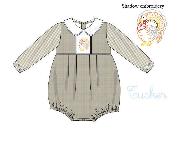 PRE ORDER Boys Hand Embroidered Classic Turkey Bubble | ETA to LBS: SEPTEMBER