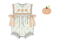 PRE ORDER Girls French Knot Toile Pumpkin Bubble | ETA to LBS: SEPTEMBER