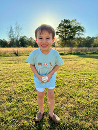 Boys Take me out to the Ballgame French Knot Short Set