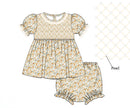 PRE ORDER Girls Smocked Heirloom Autumn Belle Bloomer Set & Dress | ETA to LBS: SEPTEMBER