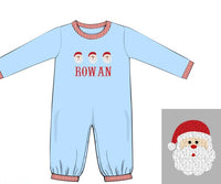 PRE ORDER Boys French Knot Santa Long Romper | ETA to LBS: OCTOBER