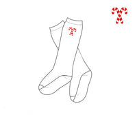 PRE ORDER Boys Embroidered Candy Cane Knee High Socks | ETA to LBS: OCTOBER