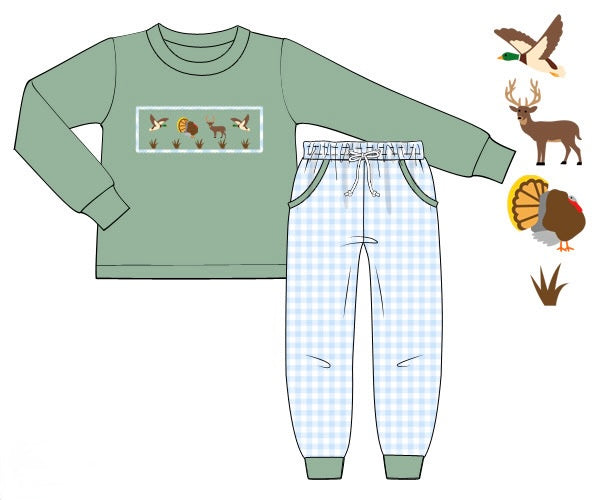 PRE ORDER Boys Smocked Little Sportsman Jogger Set | ETA to LBS: SEPTEMBER
