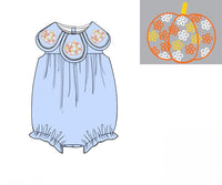PRE ORDER Girls Embroidered Floral Pumpkins Bubble | ETA to LBS: SEPTEMBER