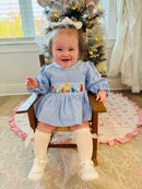 Girls Nativity Smocked Corduroy Bloomer Set