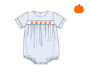 PRE ORDER Boys Smocked Pumpkins Bubble | ETA to LBS: SEPTEMBER