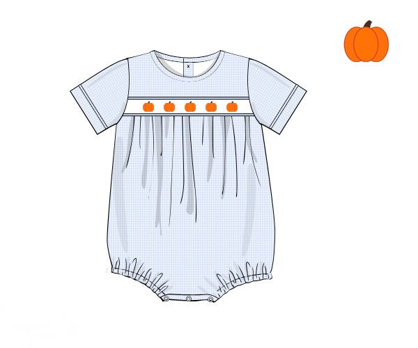 PRE ORDER Boys Smocked Pumpkins Bubble | ETA to LBS: SEPTEMBER