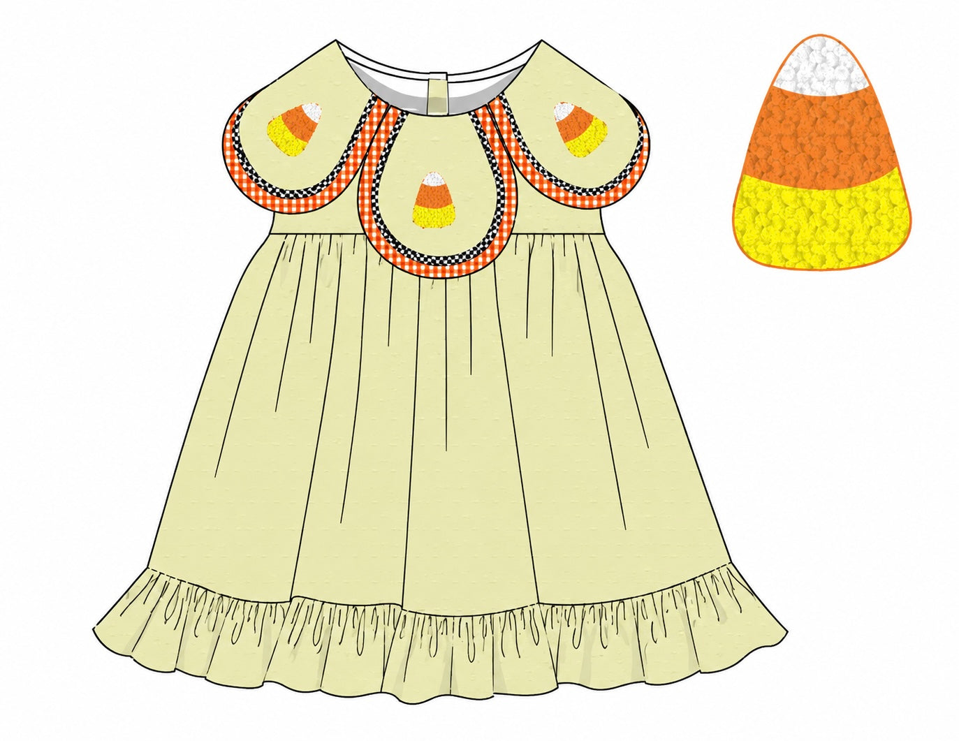 PRE ORDER Girls French Knot Candy Corn Bubble Bloomer Set & Dress | ETA to LBS: SEPTEMBER