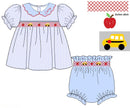 Girls Smocked Wheels on the Bus Bloomer Set & Dress