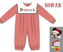 PRE ORDER Boys Custom French Knot Merry Mouse and Duck Long Romper | ETA to LBS: OCTOBER