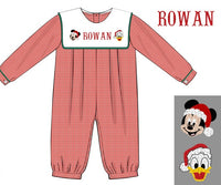 PRE ORDER Boys Custom French Knot Merry Mouse and Duck Long Romper | ETA to LBS: OCTOBER