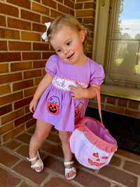 Girls Smocked Trick or Treat Bloomer Set