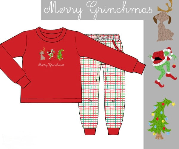 PRE ORDER Boys French Knot Whoville Christmas Jogger Set | ETA to LBS: OCTOBER