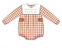 PRE ORDER Boys Embroidered  Give Thanks Bubble | ETA to LBS: SEPTEMBER