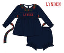 PRE ORDER Girls Custom Smock Velvet Plaid Tidings Bloomer Set & Dress | ETA to LBS: OCTOBER