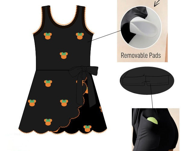 PRE ORDER Women’s Embroidered Pumpkin Mouse Knit Dress | ETA to LBS: SEPTEMBER